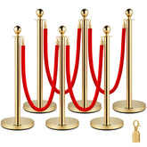 Gold Velvet Rope  Stanchion Queue Barrier